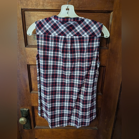 Eddie Bauer Red White and Blue button down tank - Picture 2 of 2